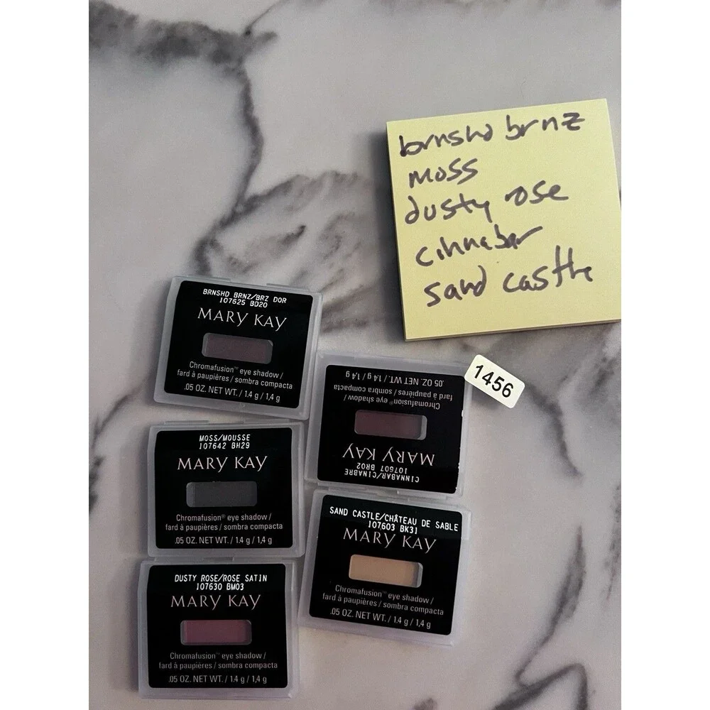 Mary Kay Chromafusion Eye Shadow lot of 5 moss bronze rose cinnabar sand castle